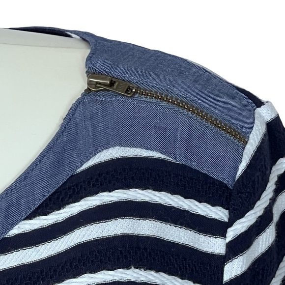 TALBOTS Navy Blue and White Striped Nautica Harbor 3/4 Sleeves Top Women's XL - Picture 6 of 16